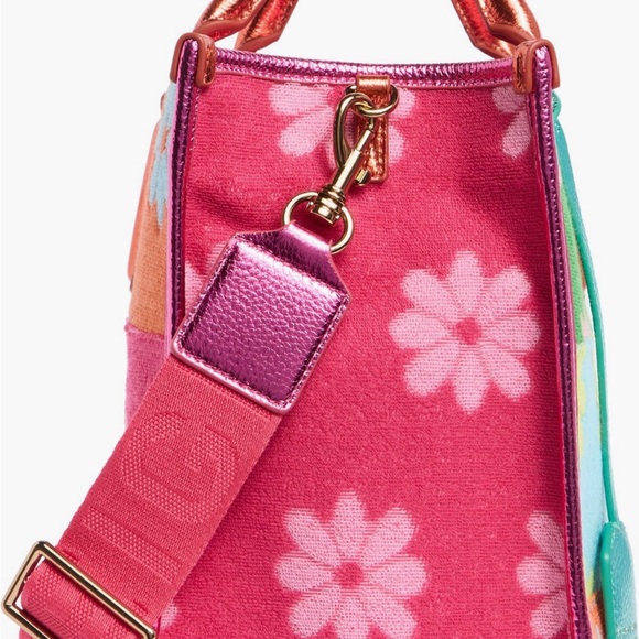 Kurt Geiger Multicolor Floral Patchwork Tote with Metallic Trim - Picture 3 of 5